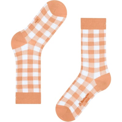 Burlington Vichy gedessineerd katoen sokken dames orange - maat 36-41