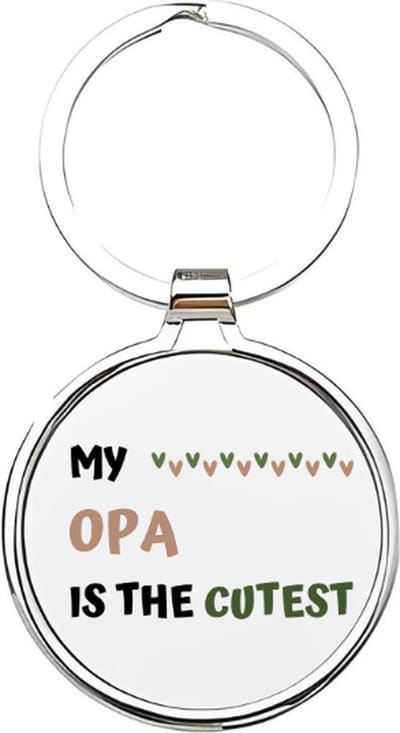 Akyol - my opa is the cutest Sleutelhanger - Opa - de leukste opa - opa sleutelhanger - grootvader sleutelhanger - sleutelhanger voor opa - familie sleutelhanger - verjaardagscadeautje - cadeau voor opa - grandfather - pake - 4 x 7,5 CM