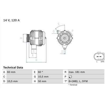 Driefasige generator BOSCH 0 986 047 530