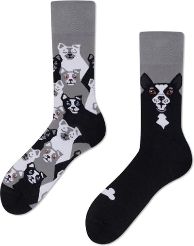 Many Mornings unisex sokken - Black Dog - Unisex - Maat: 35 - 38