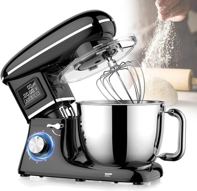 Tafelmixer - Keukenmachine - Bakken Thuis - Krachtige Koperen Motor - 6.2L Kom - Zwart