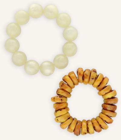 Notre-V Resin Duo Bracelets Sieraden Dames - Beige - Maat ONESIZE