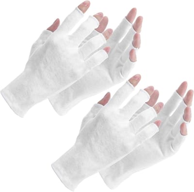 Witte Katoenen Vingerloze Handschoenen - Ademend en Vochtabsorberend voor Eczema, Handverzorging en Slaap
