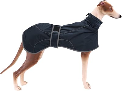 Warm winterjack voor honden met fleece voering, verstelbare banden en waterdichte buitenlaag - Geschikt voor middelgrote en grote honden - Navy Blauw - Maat L