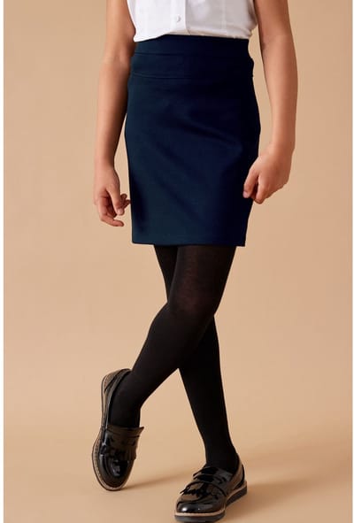 Next - Meisjes - Jersey stretch schoolkokerrok met aantrekkoord - Blauw