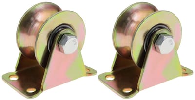Solidchoice - Dailygoody - U-Groove Wiel 2 Stuks - Staal Schuifpoort Wiel - Zware Stijve Caster - Goud - Laadcapaciteit 270KG - Ideaal voor Schuifhekken en Poorten