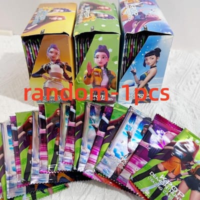 2026 Nieuwe K-POP Demon Hunters Ruilkaarten Anime Verzamelbare Kaartspel Zeldzame Foliekaarten Booster Pak Duurzaam Cadeau voor Fans en Kinderen package black