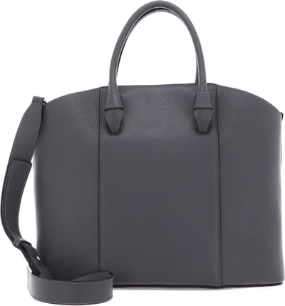 FURLA Leren Schoudertas Handtas Miastella Tote Bag Soil Grijs