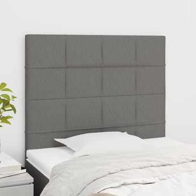 vidaXL - Hoofdbord - donkergrijs - 90x5x118/128 - cm - stof