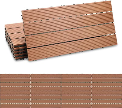 WPC Terrastegels Hout-Kunststof Composiet 30x60 cm Makkelijk Leggen Antislip