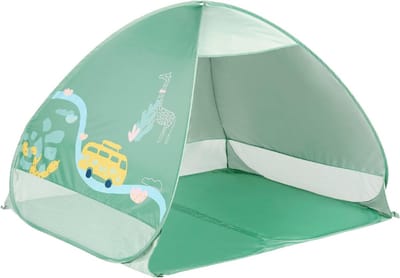 SAVI® Strandtent uv Bescherming - Strandtent Baby Pop Up – Strandtentje Extra Licht - Groen - 120cm x 96cm x 85cm; 860 g
