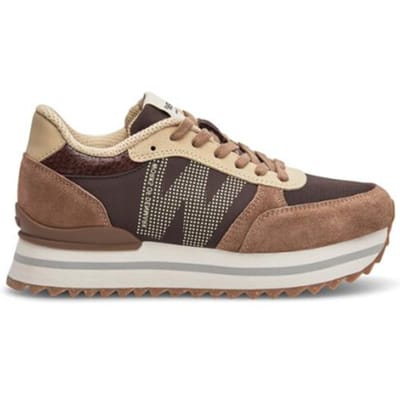Woden Woden Ronja Plateau Sneakers bruin Suede