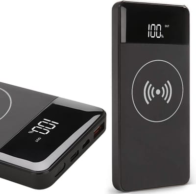 Powerbank Draadloos Oplader Snellader 10000 mAh - 15W Draadloos - Powerbank met USB, USB C & Micro USB