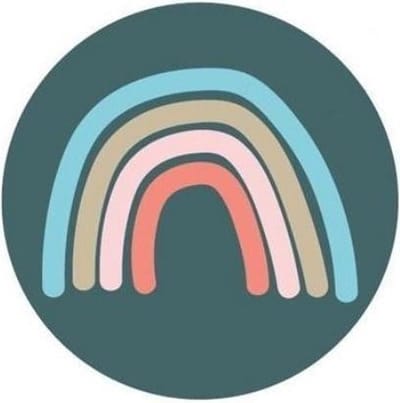 Cadeausticker Regenboog  - Sluitsticker - Traktatiesticker - Wensetiket - rond 40mm - Regenboog - Blauw - full color bedrukt - 25 stuks - Sticker regenboog
