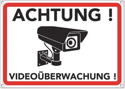Waarschuwingsbord Camera - Camerabewaking Teken - Gebied Markeren - Voldoet aan Wetgeving - 20x15 cm - Zwart Wit Rood