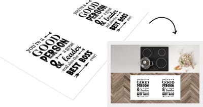 Keukenloper - Loper keuken - Quotes - Boss - Werk - 120x60 cm - Keukenloper vinyl