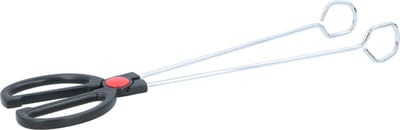 Vleestang - met kartelrand - barbecue-BBQ - metaal - zilver - 36 cm