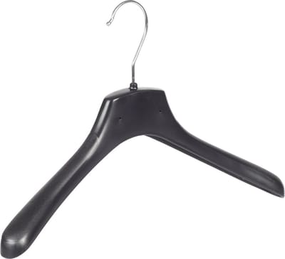 De Kledinghanger Gigant - Mantelhanger - Kostuumhanger - Jassenhanger - Kinderen - FR34 - 50 Stuks - Kunststof - Zwart - Gebogen Model - Schouderverbreding 3,3 cm - 34 cm - Kinderhanger - Kledinghanger - Kleerhanger - FR-Serie (FR34_00/50)