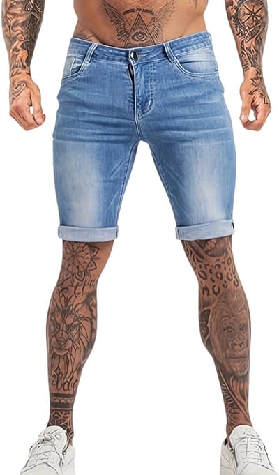 Livano Korte Broek Heren - Spijkerbroek - met Zakken - Volwassenen - Jongens - Shorts - Blauw - Maat S