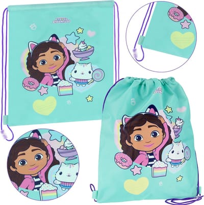 Gabby's Dollhouse Schoenentas, schoudertas voor school, turquoise 39x33 cm