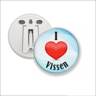 Button Met Clip 58 MM - I Love Vissen