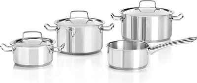 Voccelli pannenset 4-delig COMO RVS 14-16-18 cm voor kleine huishoudens