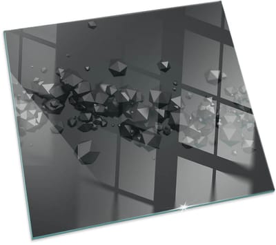 Tulup Kachel Vloerplaat - Abstracte wolk van vaste stoffen Onderplaat Kachel - 50 cm x 50 cm - Zwart Plaat Onder Houtkachel - Vierkant Kachel Vloerplaat - Plaat Voor Onder Houtkachel - Vloerplaat Voor Houtkachel - Vloerplaat Openhaard