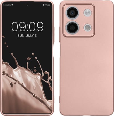 kwmobile telefoonhoesje geschikt voor Xiaomi Redmi Note 13 5G - Hoesje voor smartphone - Back cover in metallic roségoud