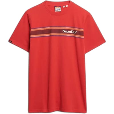 Superdry - Gestreept T-shirt met venue-logo en relaxte pasvorm - Heren - T-shirts
