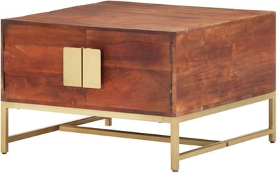 Vierkante salontafel - Bijzettafel Hout - Woonkamer Decoratie - Massief Acaciahout - 67 x 67 x 45 cm - Bruin