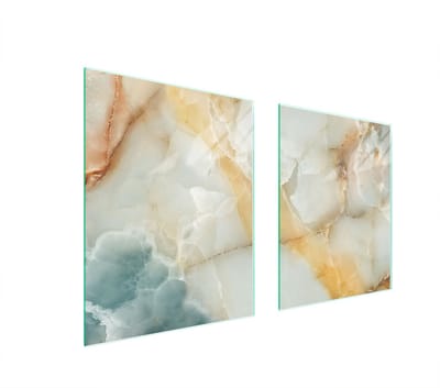 TMK ArtDeko - Beschermende Glazen Plaat - 85x52 - Snijplank - Marmer Ontwerp