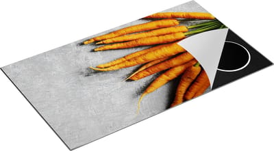 Chefcare Inductie Beschermer Wortels op Grijze Marmer - 90x50 cm - Afdekplaat Inductie - Kookplaat Beschermer - Inductie Mat