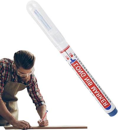 Markerpennen Diep Gat - Precisie Pen - Industrieel Markeren - Sneldrogende Inkt - 12 cm - Blauw