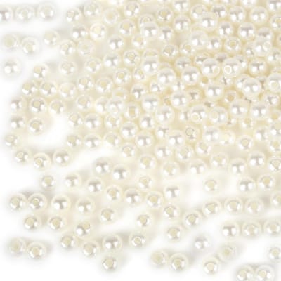 1500 Stuks Witte Kralen 6mm Ivoor Kunststof Kralen voor Naaiwerk, Sieraden Maken en Creatieve Projecten