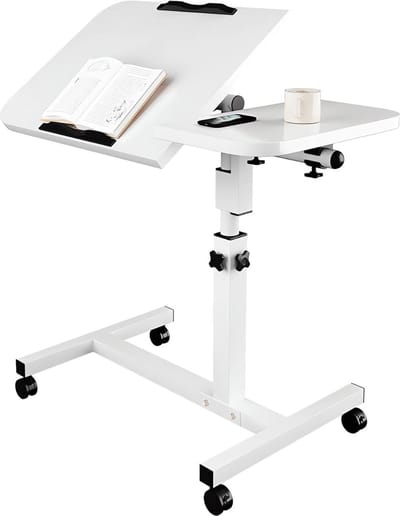 DD® Bedtafeltje Met Wielen - Bedtafel - Laptopstandaard - 60x40x60cm - Wit