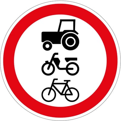 Gesloten langzaam verkeer bord - C9 | gecoat dibond materiaal | 10 cm