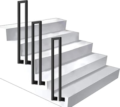 Trapleuning Metaal - Trap Overgangsleuning - Veilig Traplopen - Smeedijzer Duurzaam - 50cm - Zwart