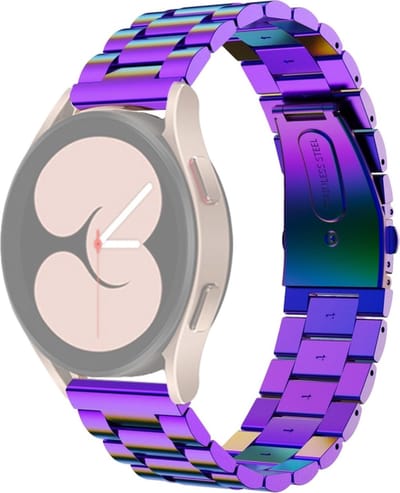 Stalen bandje - RVS - geschikt voor Samsung Galaxy Watch 7 / Watch FE / Watch 6 / Watch 6 Classic / Watch 5 / Watch 5 Pro / Watch 4 / Watch 4 Classic / Watch 3 41 mm / Active / Active 2 / Watch 42 mm - multicolor