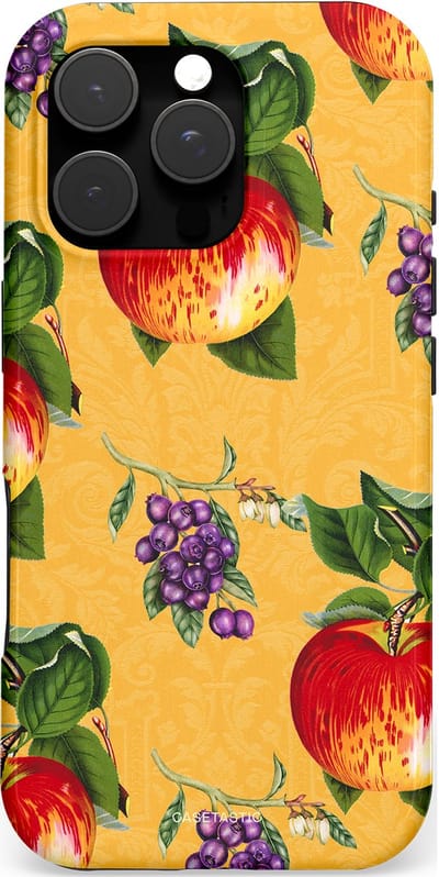 Casetastic hoesje geschikt voor Apple iPhone 16 Pro - MagSafe - Dubbellaagse bescherming - Picknick - Fashion Case - Goud Donkergroen Rood Beige