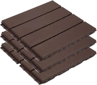 Houten Plastic Vloeren - Balkon Terrasdelen - Buiten Ruimte - Waterdicht & Slijtvast - 10 Stuks - Kleur C