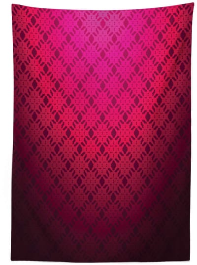ABAKUHAUS Geometrische Tafelkleed – Damast Vintage – 140x240 cm – Hot Pink