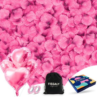 Fissaly 2000 Stuks Roze Rozenblaadjes met Hartjes Ballonnen – Romantische Liefde Versiering – Liefdes Cadeau Decoratie – Love - Rood - Hem & Haar Valentijn Cadeautje - Vaderdag