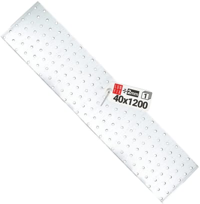 LUN FIX - Flachverbinder 1200 x 40 x 2mm - 1 Stk. - Lochplaat - Verbindingsplaat - Verbinder - Houtverbinder - Verzinkt