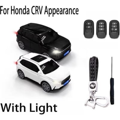 Étui Intéressant Pour Clé de Voiture Pour Honda Civic Accord Hr-V Cr-V Crv    Housse Étui pour Clé 3 4 5 Boutons Accessoires Porte-clés White black
