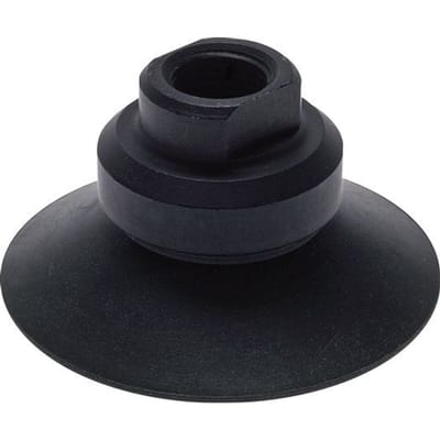 32mm Vlak siliconen Helder Vacuümzuignap M5 of G 1/8 inch Binnendraad/Buitendraad Slag 2.5mm Aanzuigfilter Steunribben - SCL-F-32-2P5-SI-MF-M5-018-S