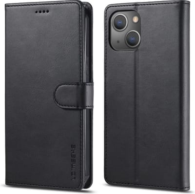 LC.IMEEKE Hoesje - Geschikt voor iPhone 15 Plus Hoesje - LC.IMEEKE Luxe Book Case - Zwart