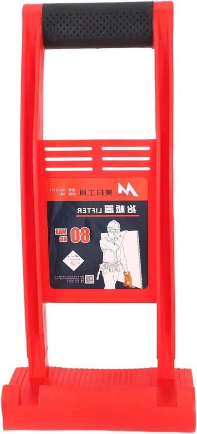 Gereedschapspaneeldrager - Gipsplaat lifter - Platen Dragen - 80 Kg Belasting - 4 cm dik - Rood