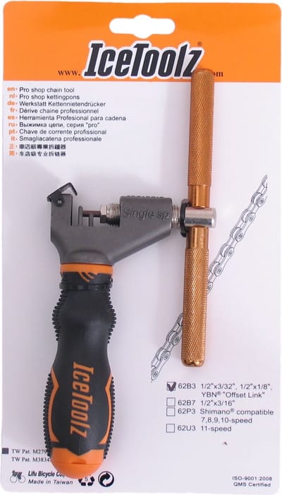 IceToolz Proshop kettingpons - Luxe rubber handvat - Voor BMX kettingen - Inclusief kettingschakels - Beschermklep
