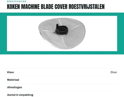 Dailygoods- Snijkop Roestvrijstalen Beschermhoes - Kookmachine Accessoire - Duurzaam - Innovatief - Geschikt voor TM5/TM6/TM31 - Beschermt Gekookt Voedsel