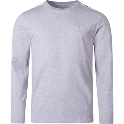 Moschino Heren Taped Shoulders T-shirt met lange mouwen (Grijs)